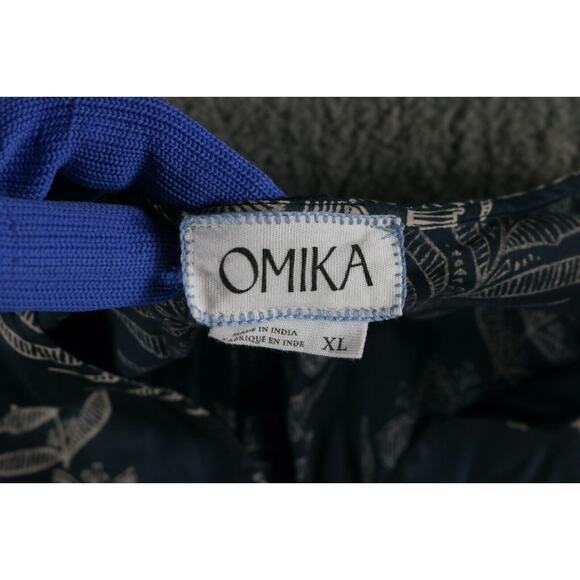 Omika Dress Womens XL Multicolor Floral Printed Twisted Drape Dress Back Cutout - Picture 5 of 9